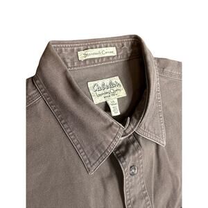 Cabela’s Shirt Men’s Size L Tall Brown Stonewash Short Sleeve Button Up